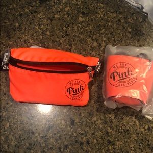 Pink Fanny pack and coozie combo